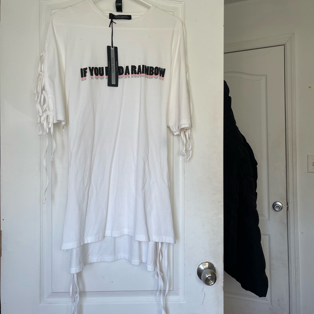 Nora Barth if you find a rainbow tie straps t shirt dress